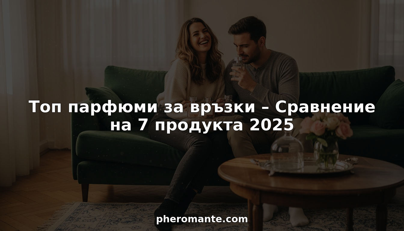 Двойка изпробва луксозни парфюми, настанени удобно върху кадифен диван.