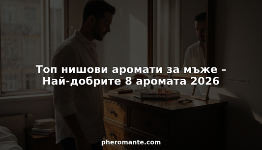 Мъж се колебае кой по-нестандартен парфюм да избере, докато слънчевите лъчи огряват лицето му.